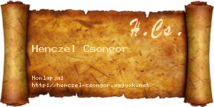 Henczel Csongor névjegykártya